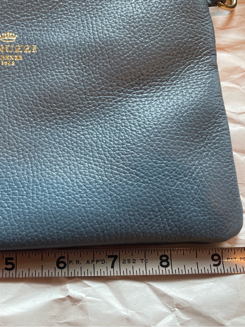 Peruzzi Slate Blue Leather Classic Wristlet NWT - Picture 7 of 12